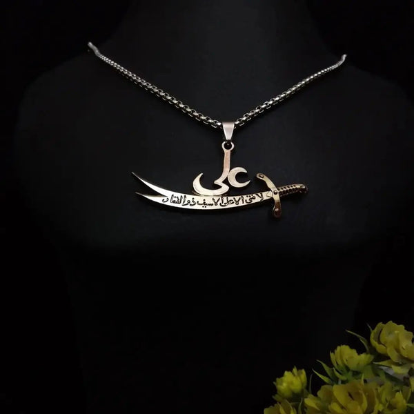 ALI Sord Locket Steel Locket Neck Chain