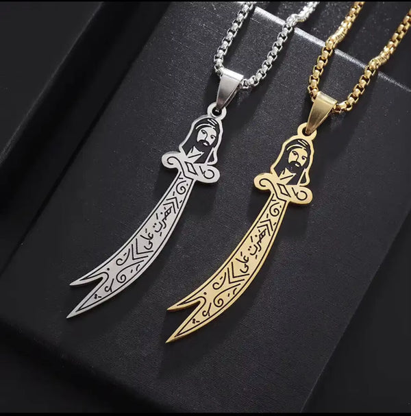 High Quality 316l Stainless Steel Fashion Zulfiqar Sword Necklace